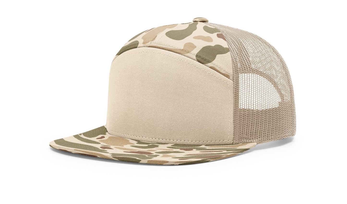 Richardson 168P Camo 7 Panel Trucker