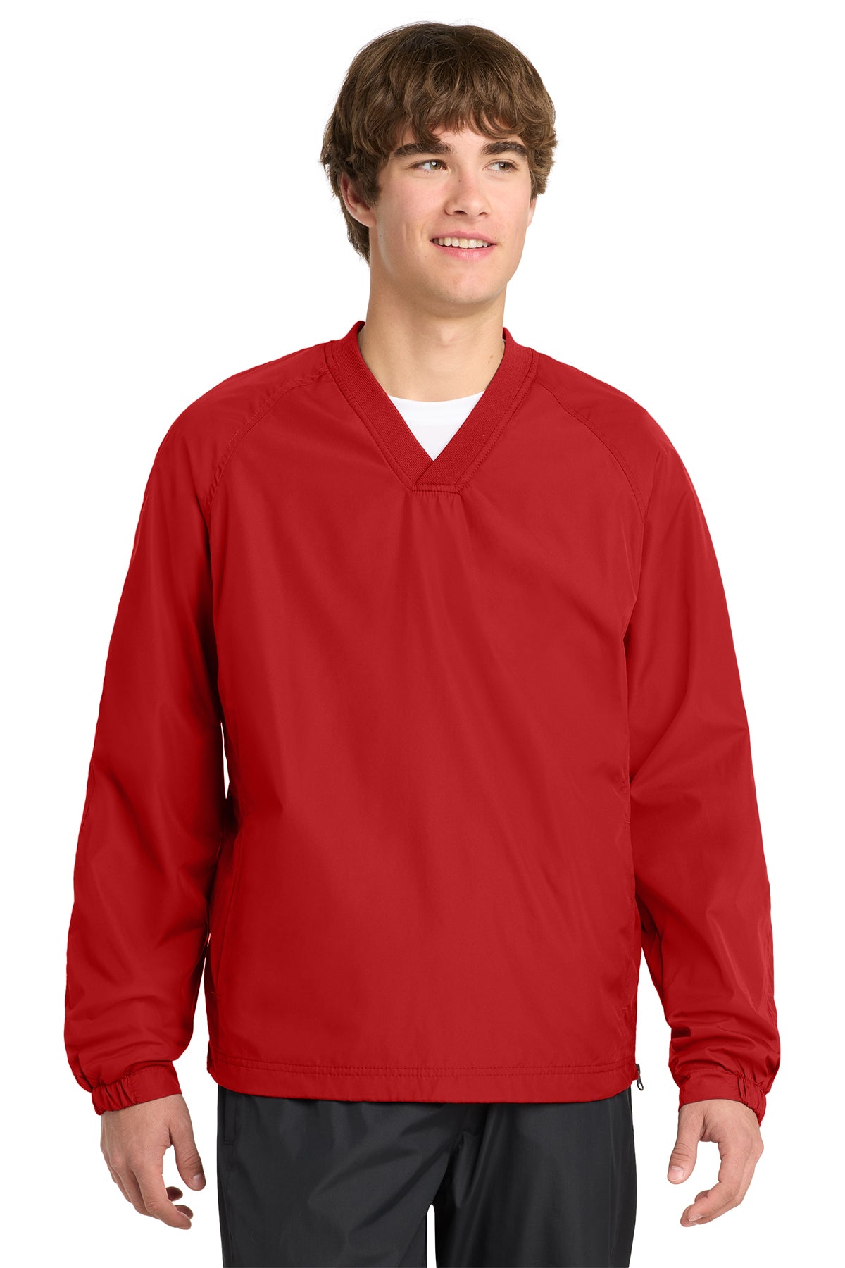 JST72 Sport-Tek® V-Neck Raglan Wind Shirt